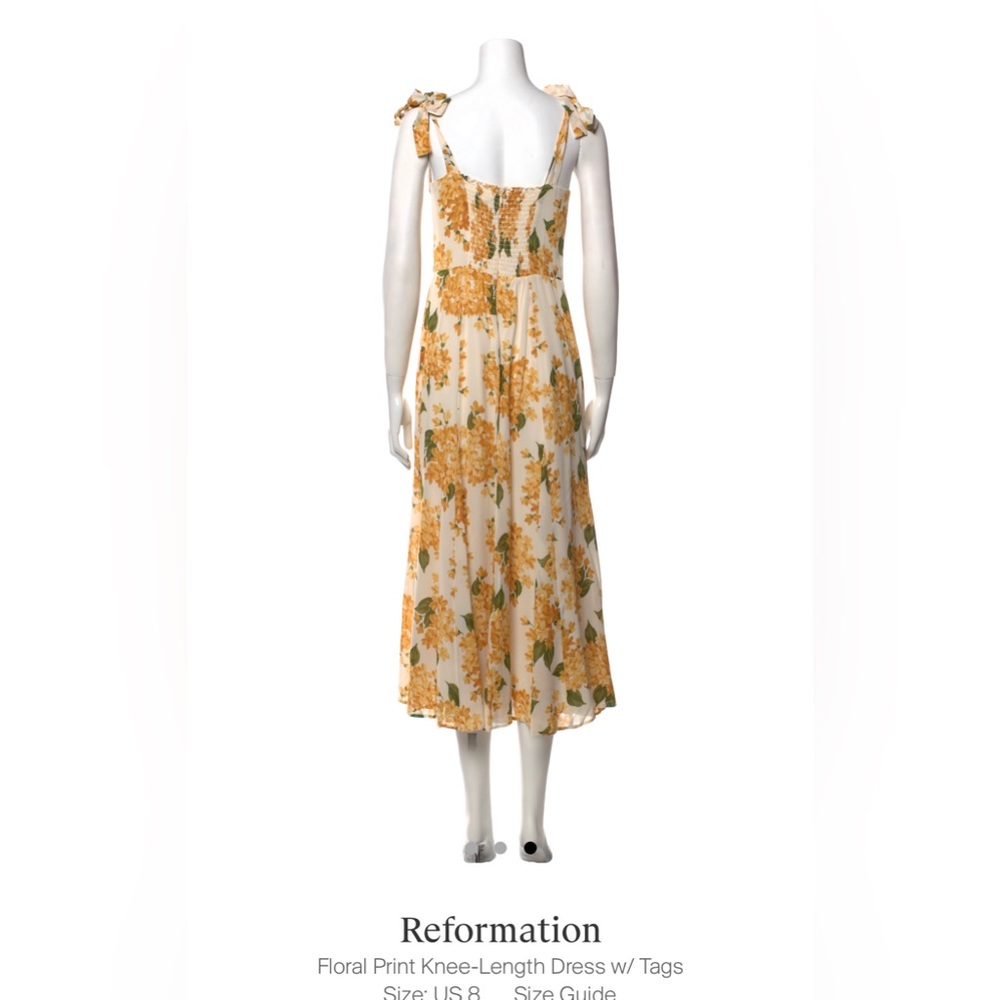 Reformation, floral knee-length dress. New with tags.